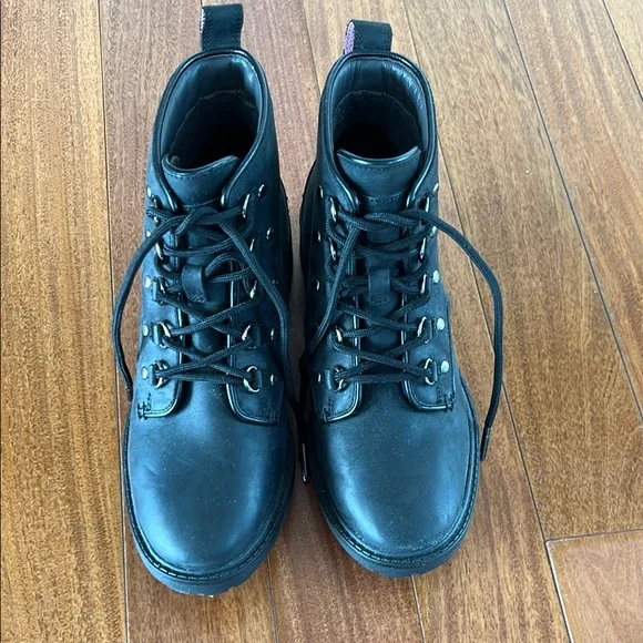 New Cole Haan Black Ankle Hiking Boots with Lace-Up Design 6 - Picture 1 of 3